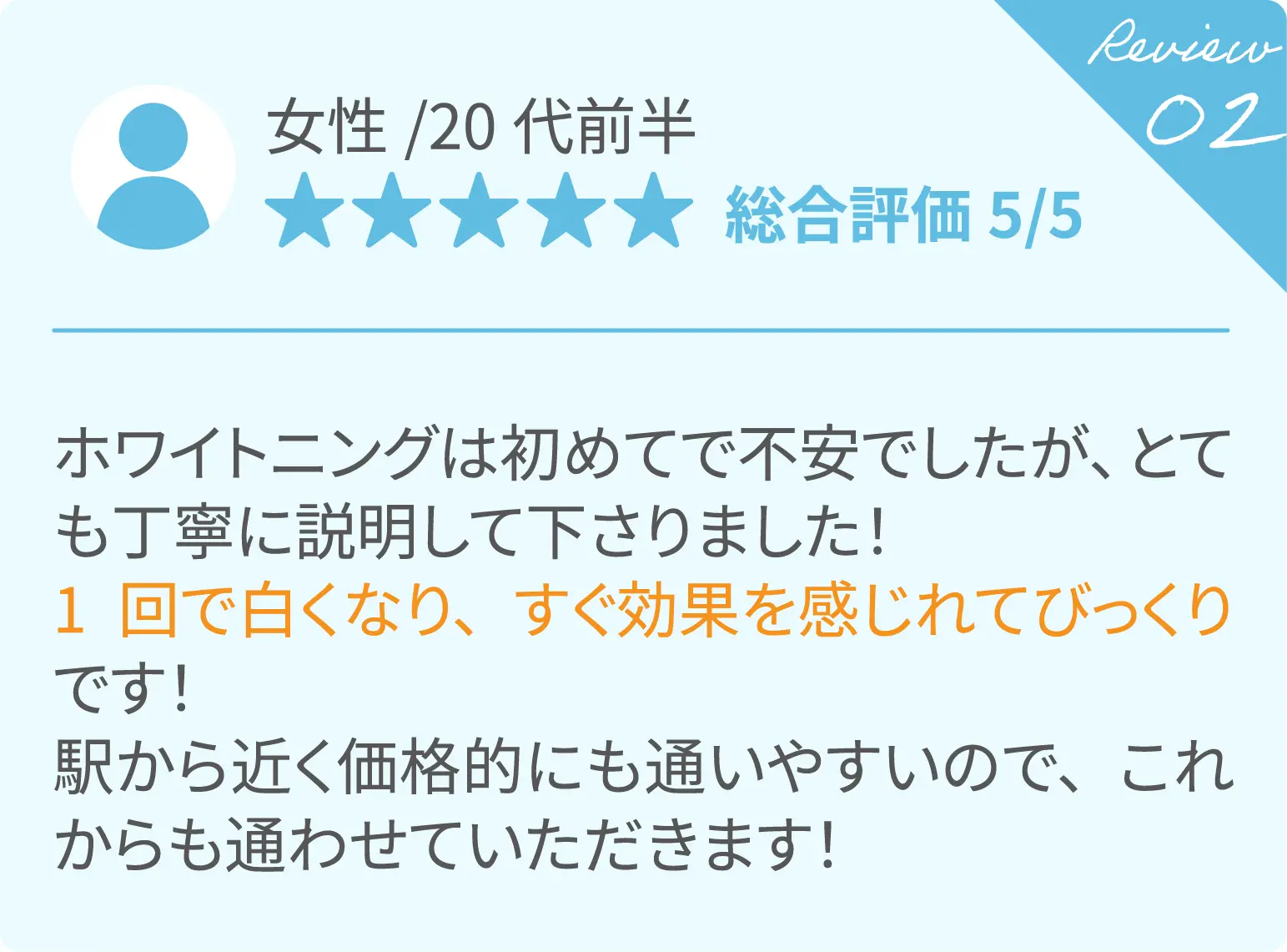 女性/20代前半 総合評価5/5