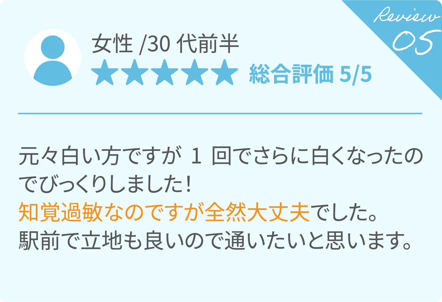 女性/30代前半 総合評価5/5